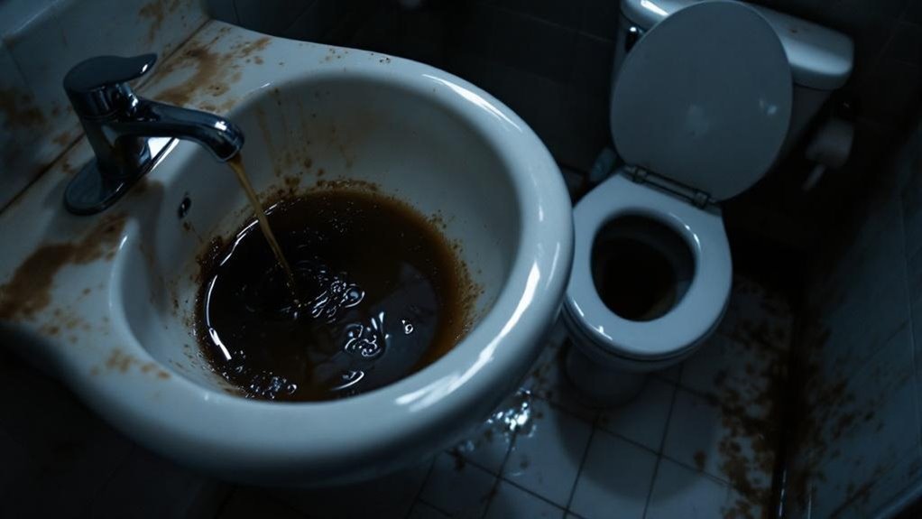 sewage backup warning signs